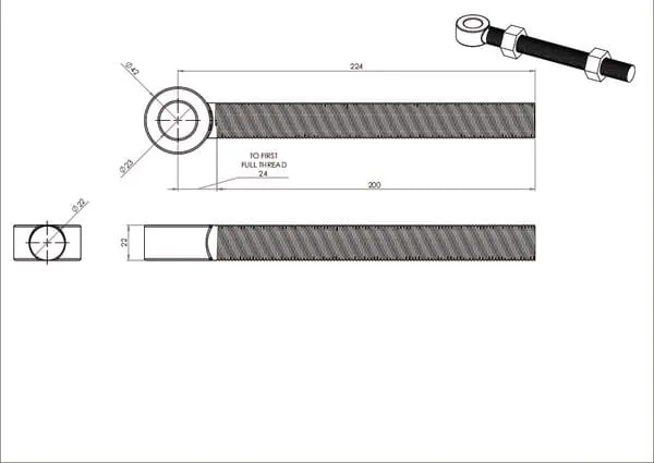Kramp - TO8251E - Golfare 8 Inches per 3/4 Inches perno
