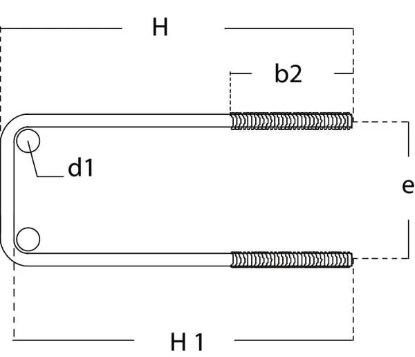 Kramp - UBRM1270 - Staffa a U quadrata 70 M12