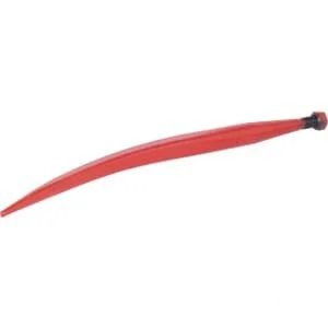 Non Original - 519360021 - Dente della pala, curvato, sezione quadrata 35.5x585mm, punta appuntita con dado Mm, rosso