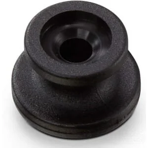 Non Original - PL10087 - Bottone rotondo, di plastica nero, per corde espandibili da -8mm