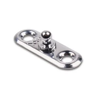 Non Original - PL11446 - Elemento inferiore di fissaggio rapido, per fissaggio tessuto/tessuto, per avvitamento (2 Fori), ottone cromato (finitura lucida)