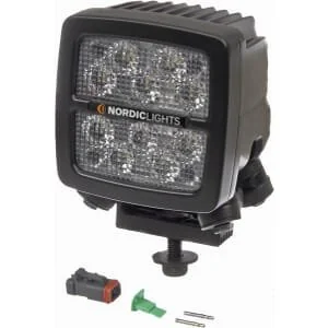 Nordic Lights - 984148 - Faro lavoro LED, 50W, 6700lm, quadrato, 12/, bianco, da avvitare, MM, Deutsch 2-pin, diffuso, 10 LED, Scorpius XTR N4401 By