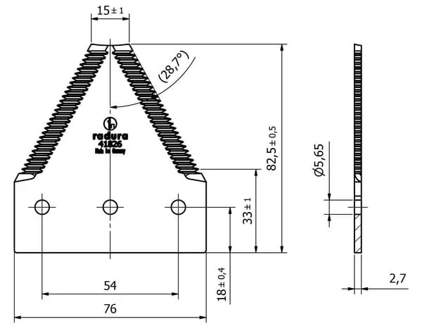 Schumacher - K343901N - Sezione lama dentata superiore MacDon