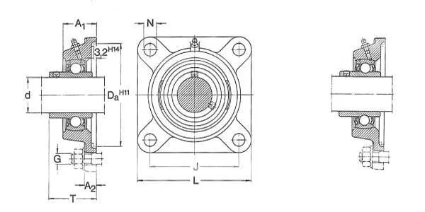 SKF - FY17TF - Cuscinetto flangiato completo FY