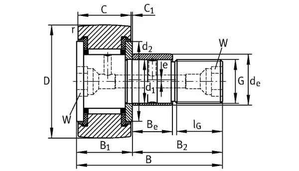 SKF - KRE32PPA - Rullo cingolo a perno