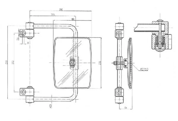 Smat Nord - 6551001 - Specchio con braccio LH/RH