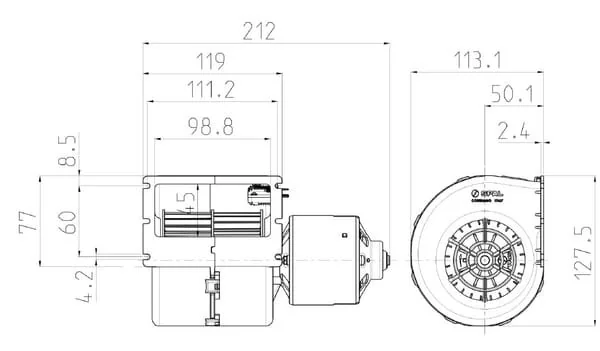 SPAL - 30003118 - Soffiatore singolo, 008-B45-02D GR RPA3 VCB