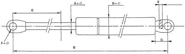 Stabilus - CA221098 - Molla a gas 400N