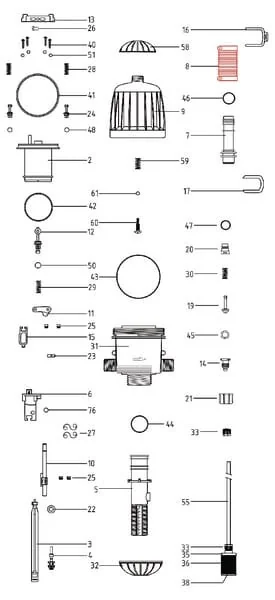 Tefen - 1618043305 - Corpo cilindro per dosatore "MixRite", Pos. 5