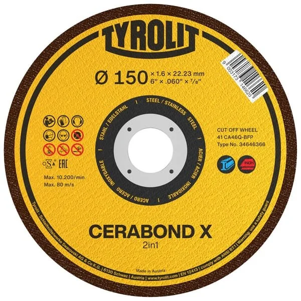 Tyrolit - 34690817 - Disco da taglio Cerabond-X 125x1.0