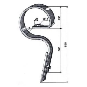 Unbranded - 5110300562 - Molla dente diritto 32x12mm con punta dritta