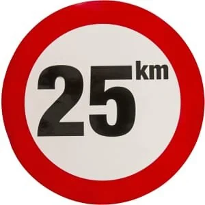 Unbranded - WB2501 - Adesivo segnale di divieto limite di velocità: 25km/h