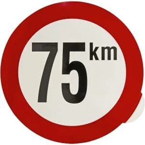 Unbranded - WB7501 - Adesivo segnale di divieto limite di velocità: 75km/h