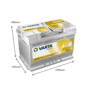 Varta - 840070076 - Batteria 760A LA70 Professional a doppio uso AGM
