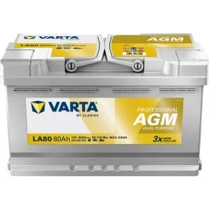 Varta - 840080080 - Batteria 800A LA80 Professional Dual Purpose AGM