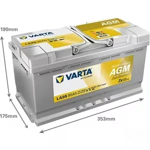 Varta - 840095085 - Batteria 850A LA95 professionale a doppio scopo AGM