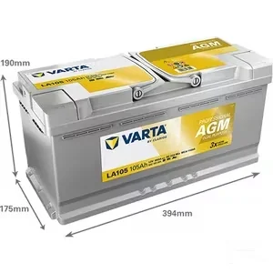 Varta - 840105095 - Batteria 950A LA105 professionale a doppio scopo AGM