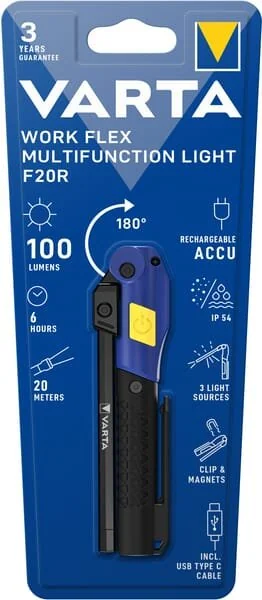 VARTA Consumer Batteries - 18649 - Luce multifunzione Work Flex F20R