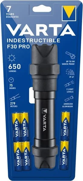 VARTA Consumer Batteries - 18714 - Torcia indistruttibile F30 PRO