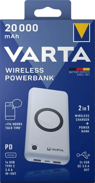 VARTA Consumer Batteries - 57909 - Powerbank wireless 20000
