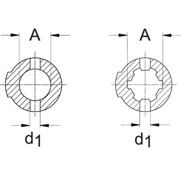 Walterscheid - 1022199 - Giunto, mozzo, 1-6 Spline, W2100/W100E