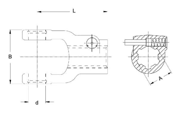 Walterscheid - 3630104 - Giunto, sgancio rapido, 1-20 Spline, W2500/P500