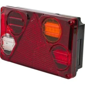 Waś - 1400300395 - Luce posteriore RH LED, rettangolare, 12/, ambra/bianco/rosso, con fissaggio a bullone, 232x142mm, Was