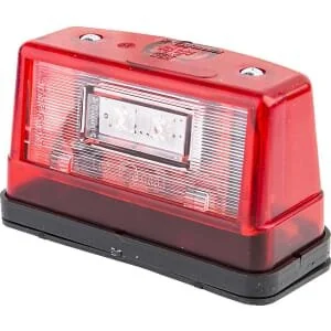 Waś - 1400300452 - Luce targa LED, rettangolare, 12/, rosso, da avvitare, 109x61mm