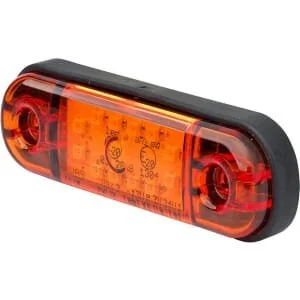 Waś - 1400300714 - Luce d'ingombro LED, rettangolare, 12/, ambra, da avvitare, 84x24mm, 12 LEDs, era