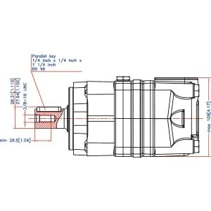 White - OMS315151F2306 - Motore orbitale, diametro albero 1 pollice, standard