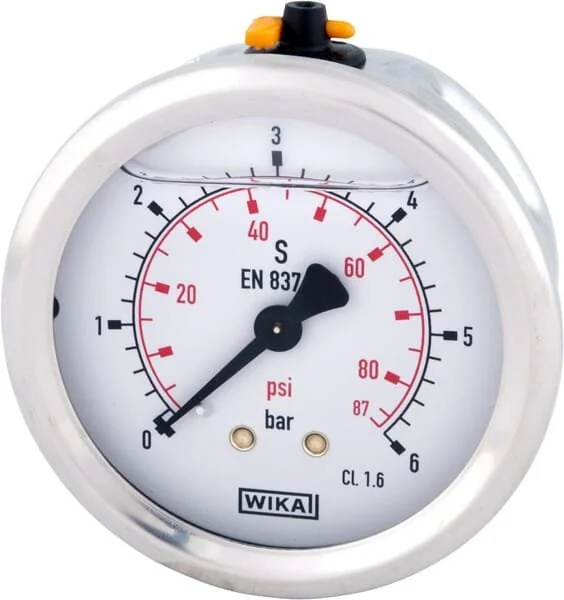 Wika - B711W063006T - Manometro a glicerina 63mm 6bar, attacco posteriore