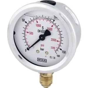Wika - B711W063160D - Manometro a glicerina 63mm 160bar, attacco inferiore