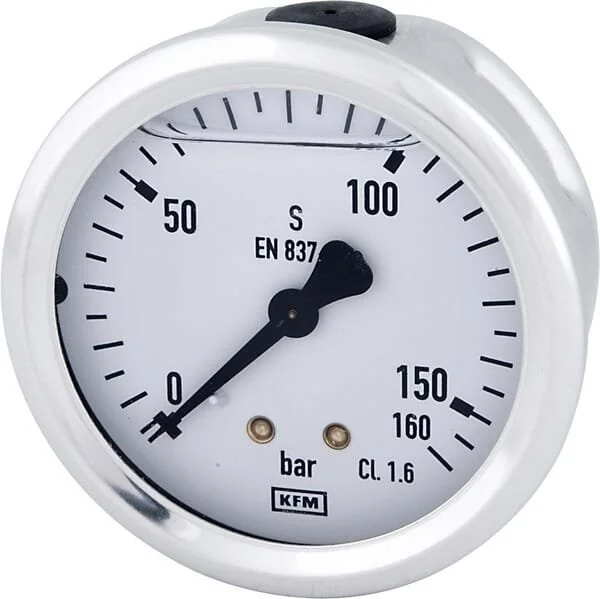 Wika - B711W063160T - Manometro a glicerina 63mm 160bar, attacco posteriore