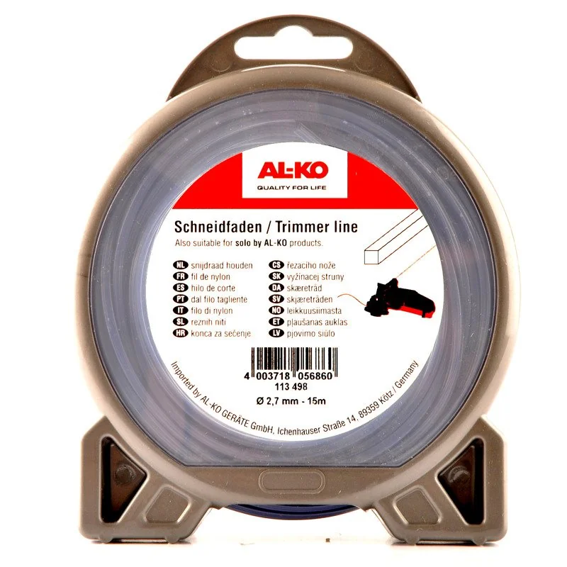 Al Ko - 113498 - Filo quadrato per decespugliatore / tagliaerba 2.7 mm 15 m
