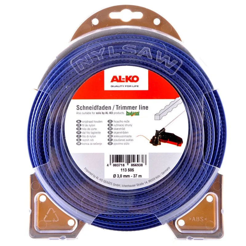 Al Ko - 113505 - Filo quadrato per decespugliatore / tagliaerba 3.0 mm 37 m