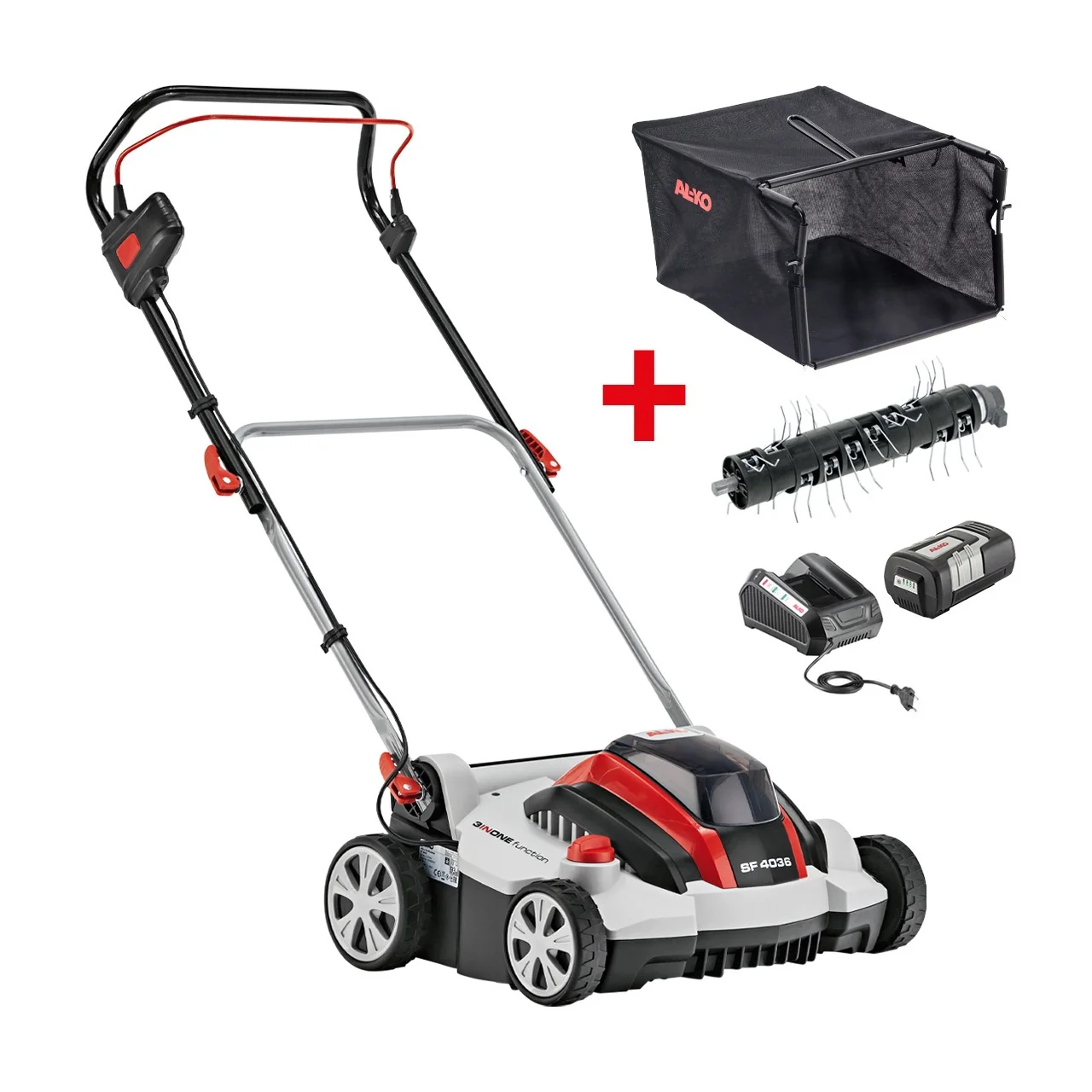 Al Ko - 114111 - Scarificatore senza fili 36 V SF 4036 set con raccoglierba
