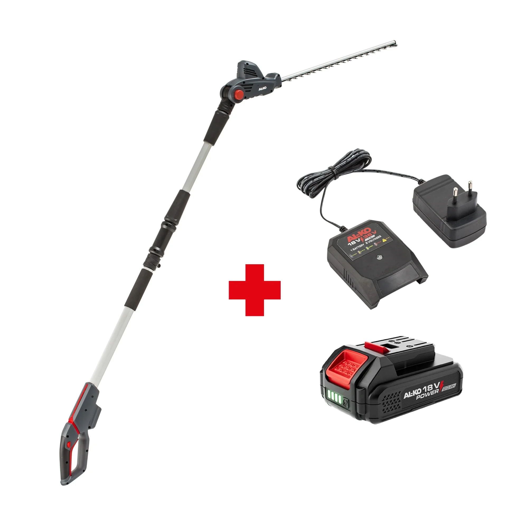 Al Ko - 114150 - Tagliasiepi a batteria con asta HTAD 1845 18 V set